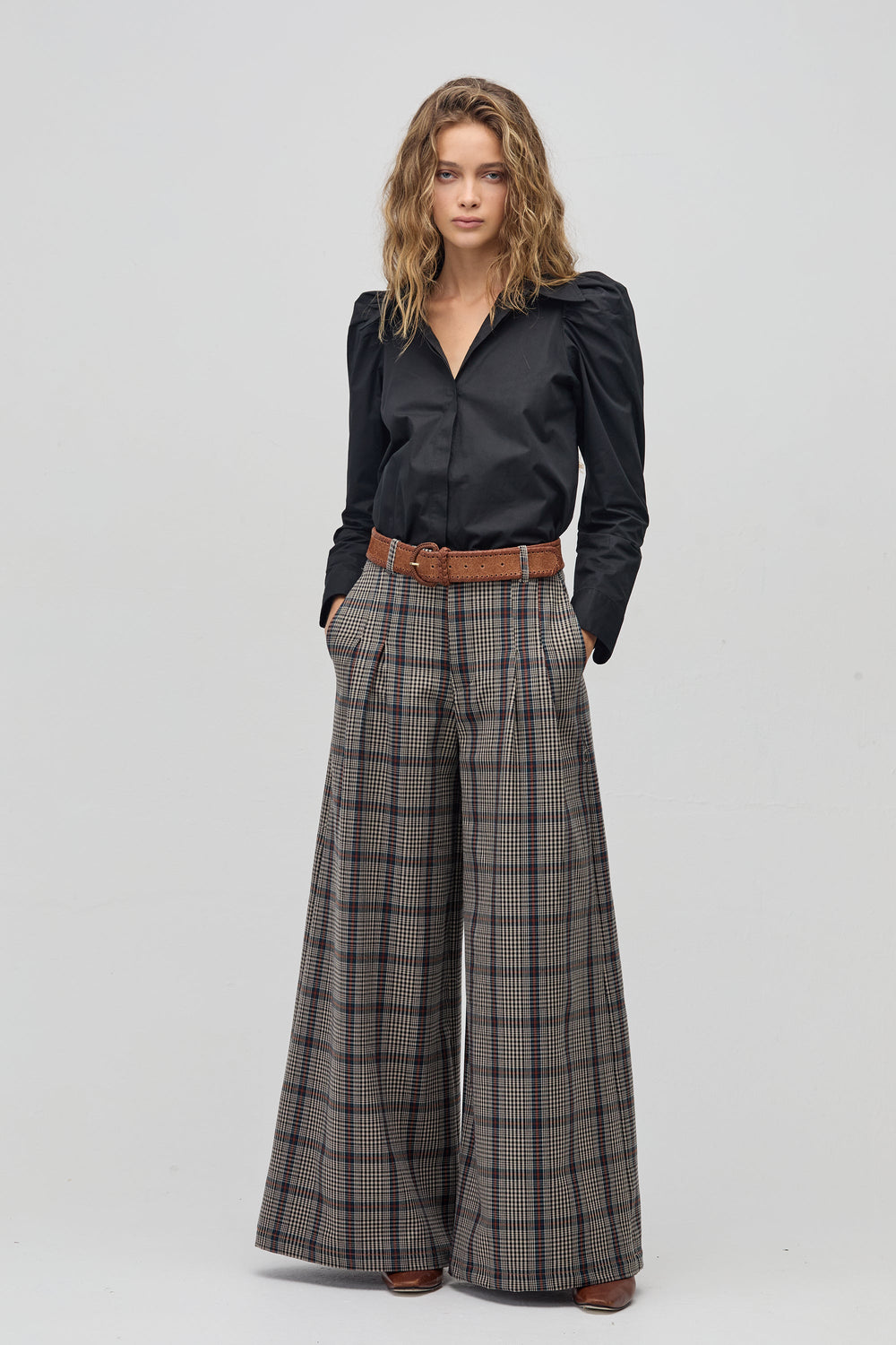 Super Culotte Twill Pants - William Checks
