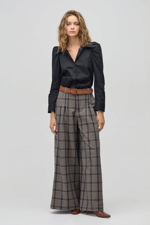 Super Culotte Twill Pants - William Checks