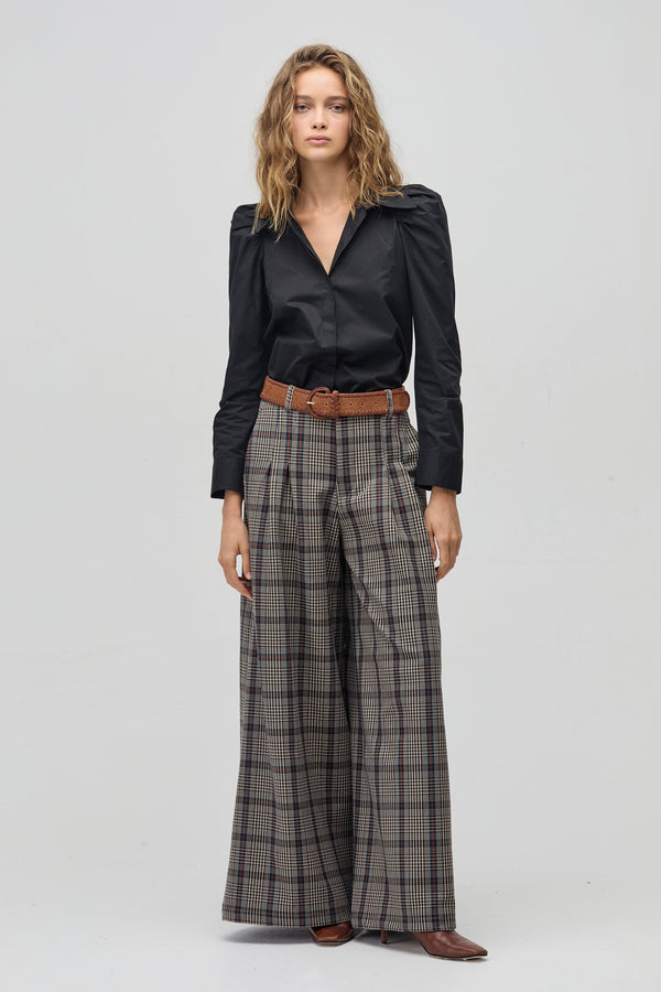 Super Culotte Twill Pants - William Checks