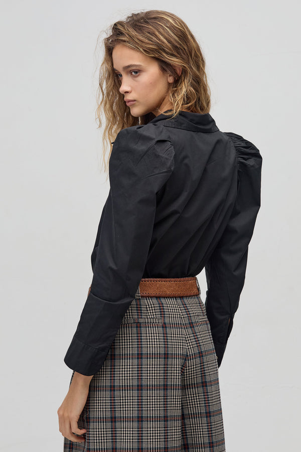 Lola Poplin Shirt - Black