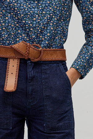 Lilium Poplin Shirt - Blue Ditsy Flowers