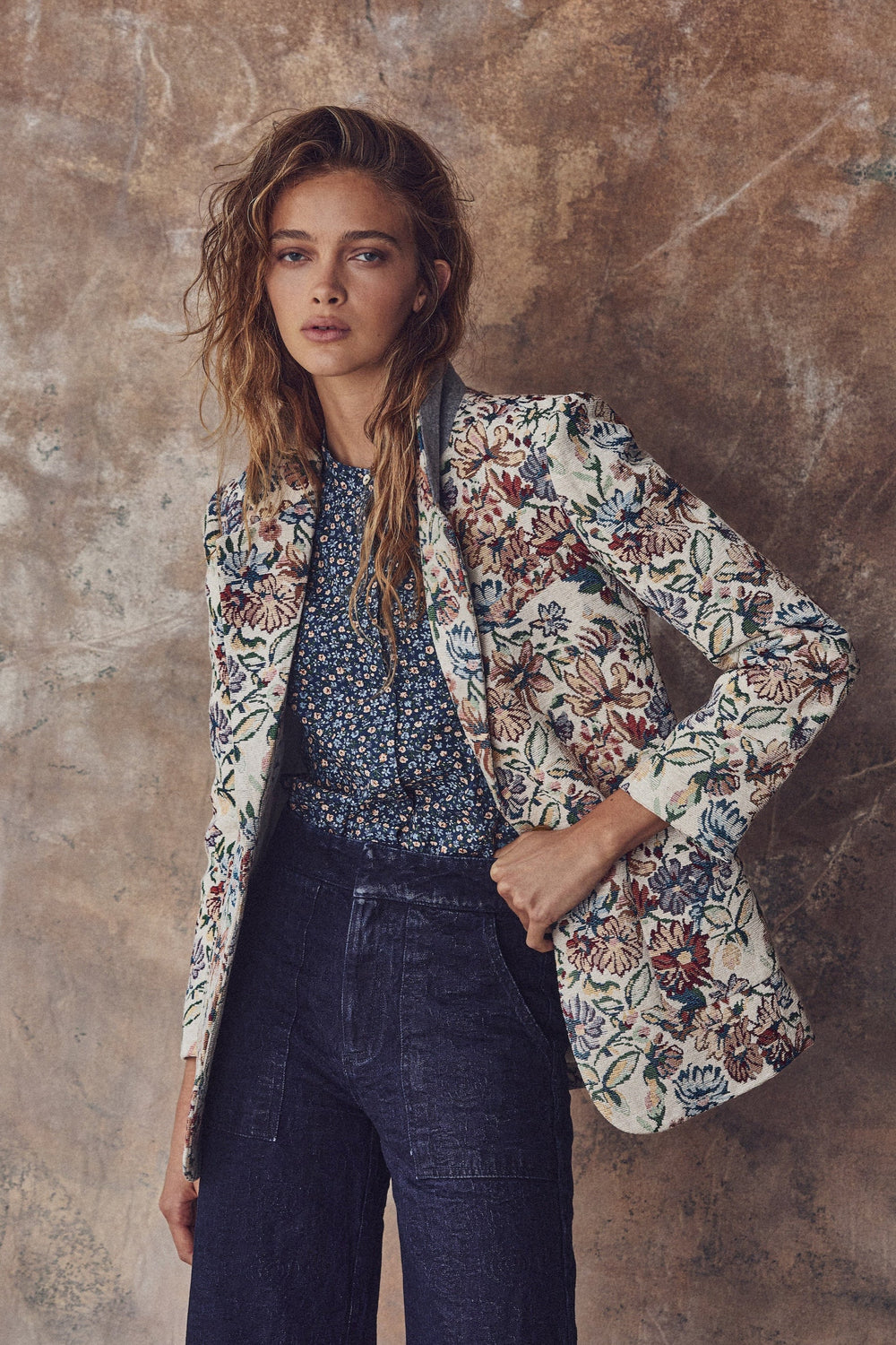 Miro Brocade Blazer - Floral Tapestry