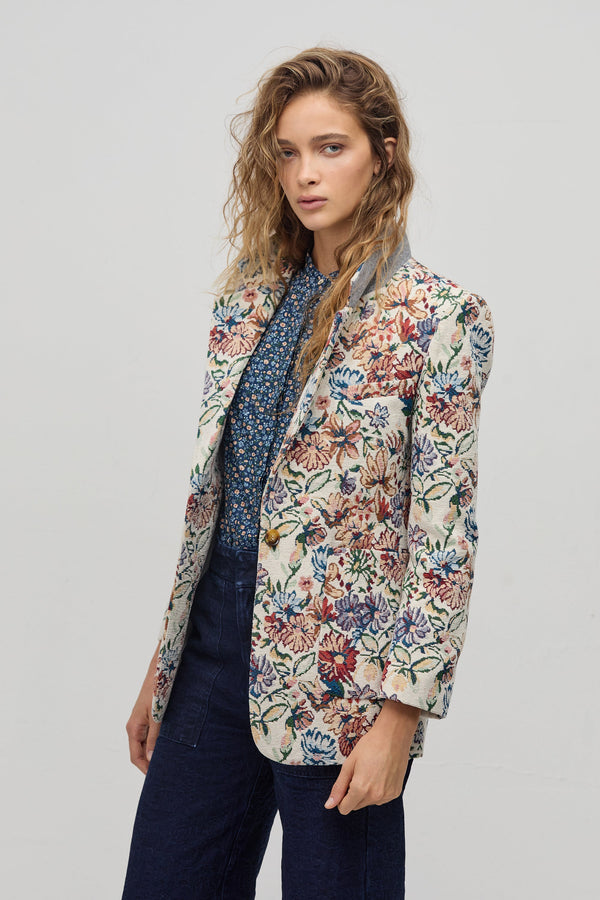 Miro Brocade Blazer - Floral Tapestry