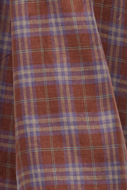 Camille Linen Shirt - Hazelnut Checks