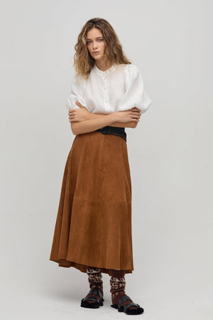 Alamo Suede Skirt - Tan