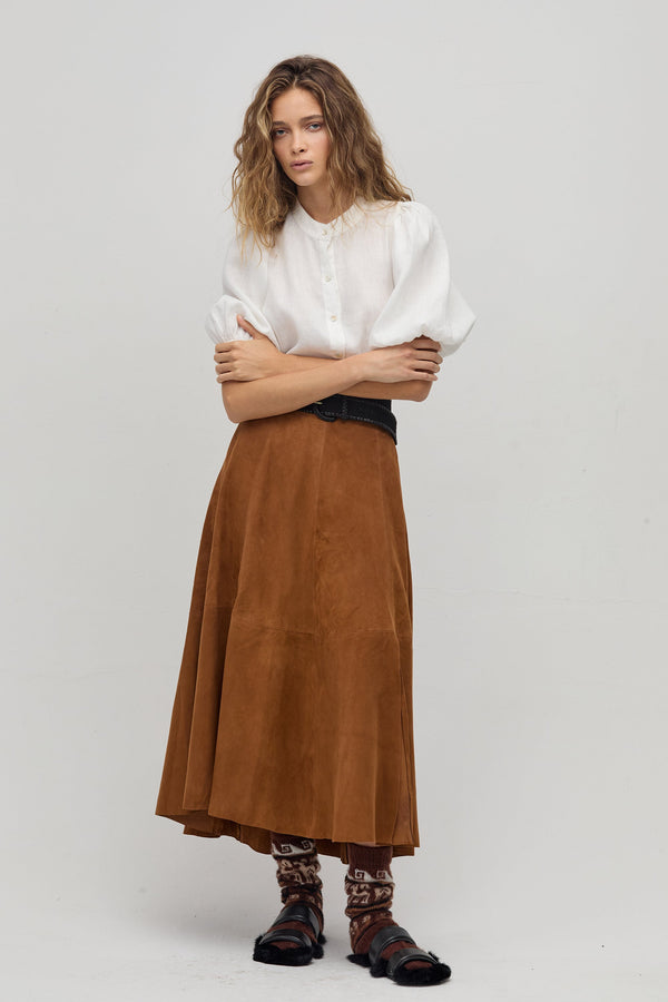 Alamo Suede Skirt - Tan