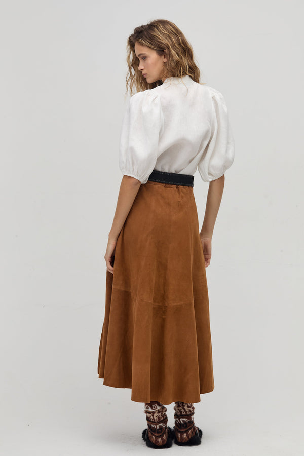 Alamo Suede Skirt - Tan