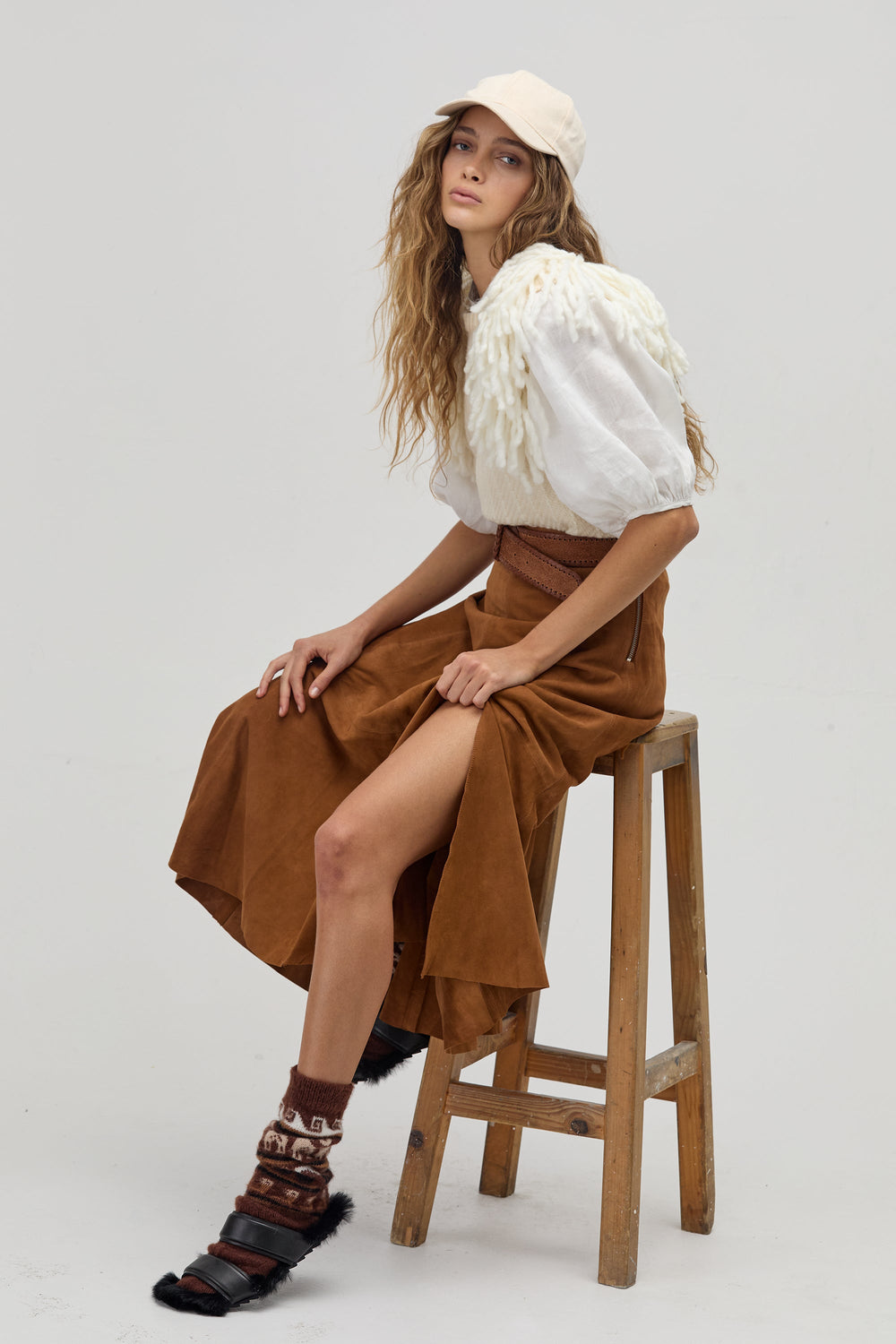 Alamo Suede Skirt - Tan