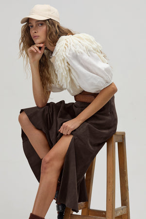 Alamo Suede Skirt - Cacao