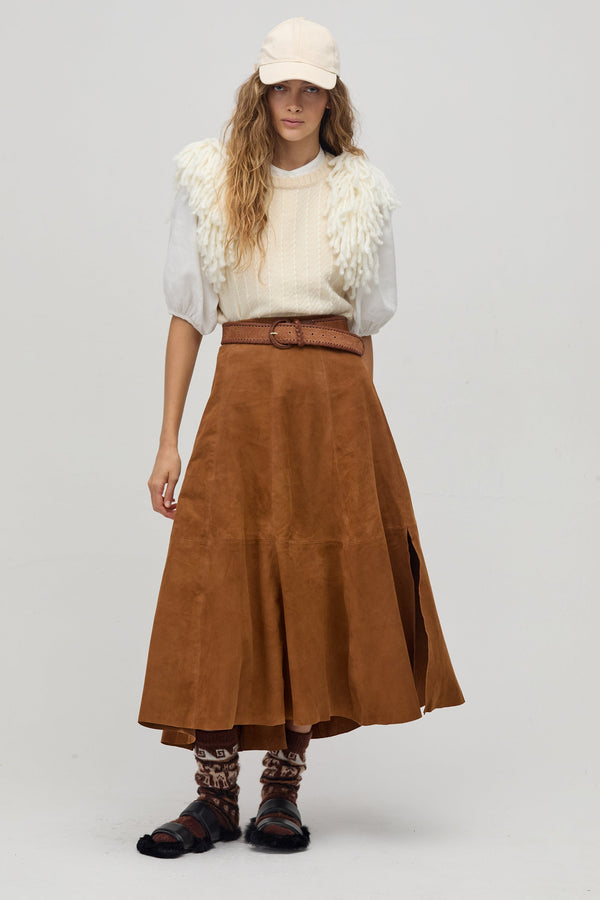 Alamo Suede Skirt - Tan
