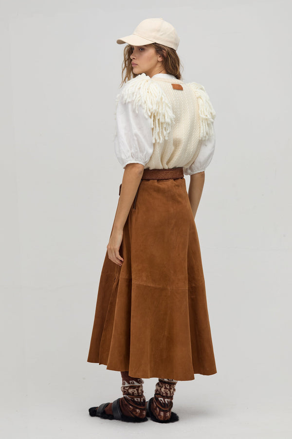 Alamo Suede Skirt - Tan