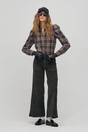 Lilium Twill Shirt - Green and Pink Checks