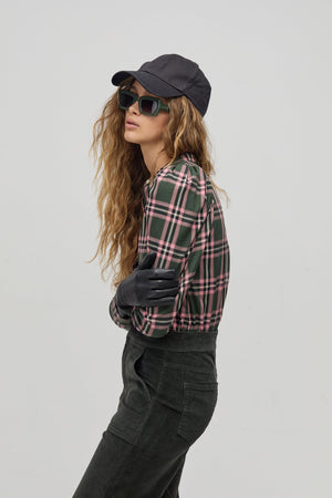 Lilium Twill Shirt - Green and Pink Checks