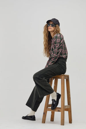 Lilium Twill Shirt - Green and Pink Checks