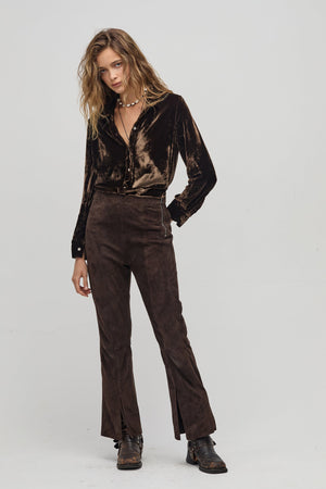 San Marino Velvet Shirt - Chocolate