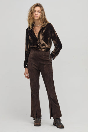 San Marino Velvet Shirt - Chocolate