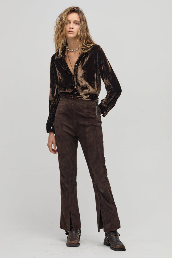 San Marino Velvet Shirt - Chocolate