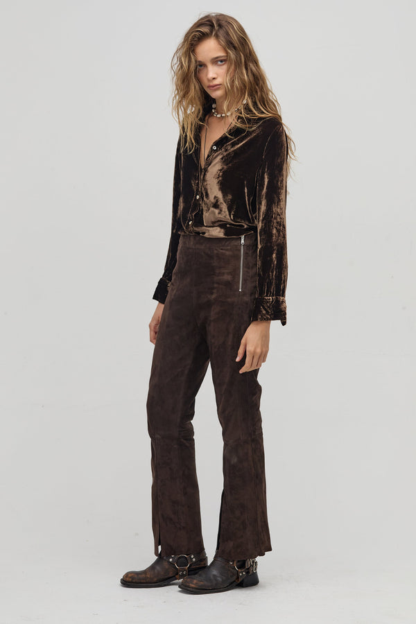 San Marino Velvet Shirt - Chocolate