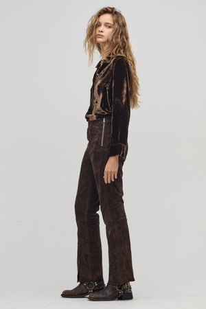 San Marino Velvet Shirt - Chocolate