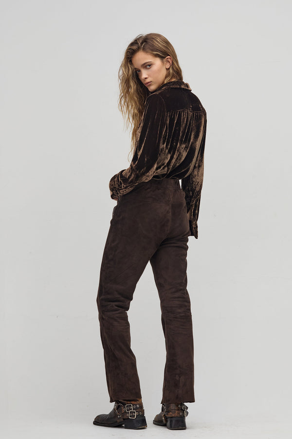 San Marino Velvet Shirt - Chocolate