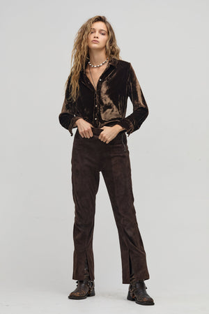 San Marino Velvet Shirt - Chocolate