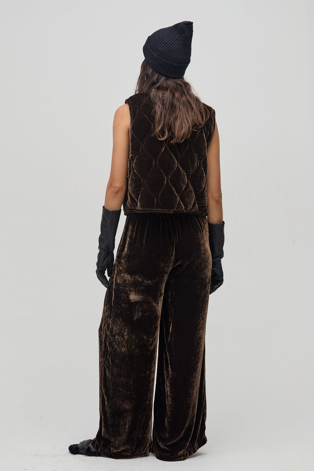 New Luna Velvet Pants - Chocolate