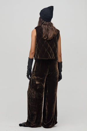 New Luna Velvet Pants - Chocolate