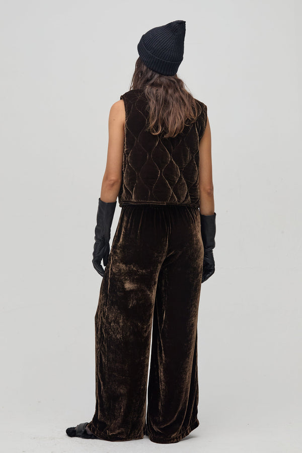 New Luna Velvet Pants - Chocolate