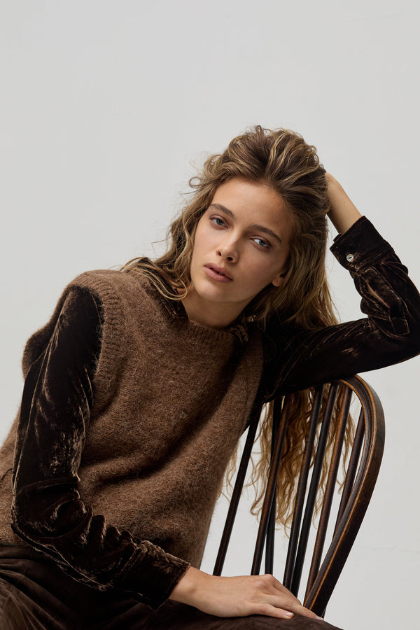 San Marino Velvet Shirt - Chocolate