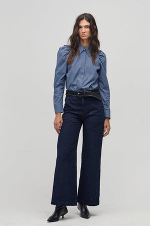 Lola Poplin Shirt - Blue Vichy Checks