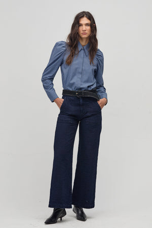 Lola Poplin Shirt - Blue Vichy Checks