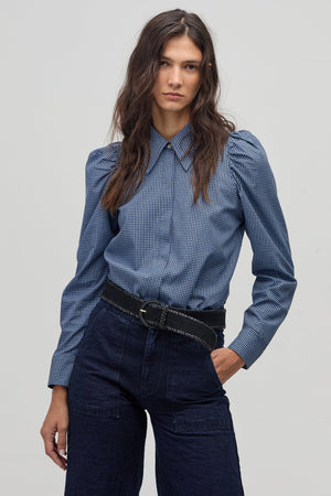 Lola Poplin Shirt - Blue Vichy Checks