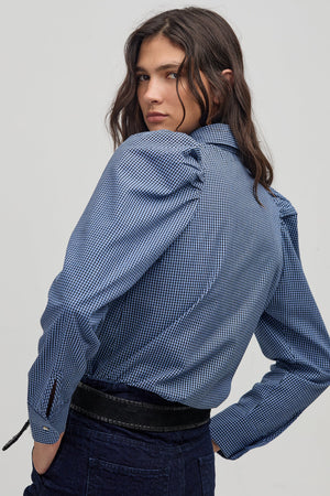 Lola Poplin Shirt - Blue Vichy Checks