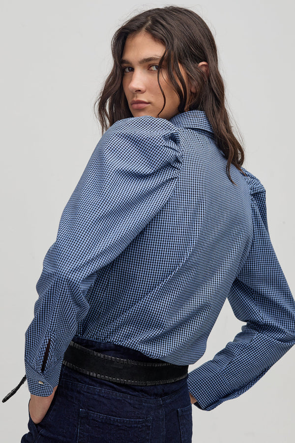 Lola Poplin Shirt - Blue Vichy Checks