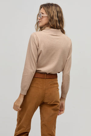College Polo Sweater - Camel