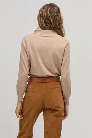 College Polo Sweater - Camel