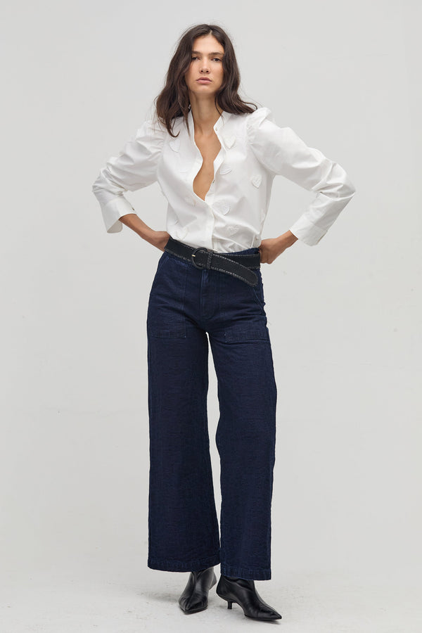 Cuore Poplin Shirt - White