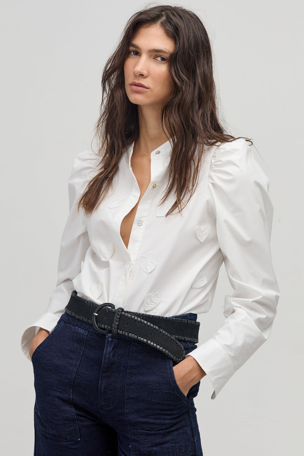 Cuore Poplin Shirt - White