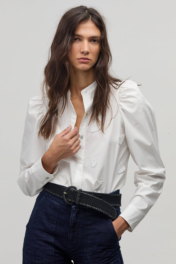 Cuore Poplin Shirt - White