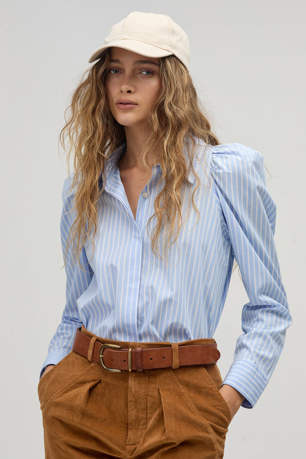 Lola Poplin Shirt - Calma Stripes