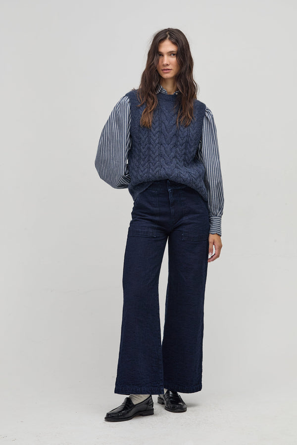 Otto Knitted Vest - Navy