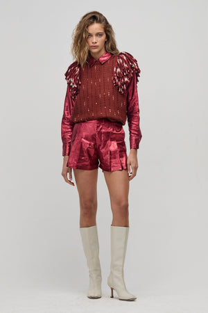 San Marino Shirt - Metallic Cherry