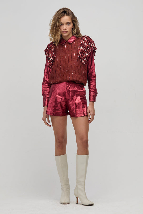 San Marino Shirt - Metallic Cherry