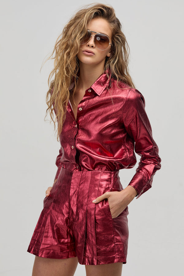 San Marino Shirt - Metallic Cherry