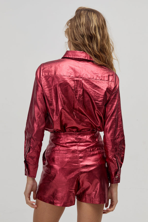 Frida Shorts - Metallic Cherry