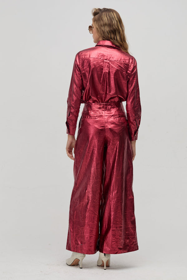 Culotte Pants - Metallic Cherry