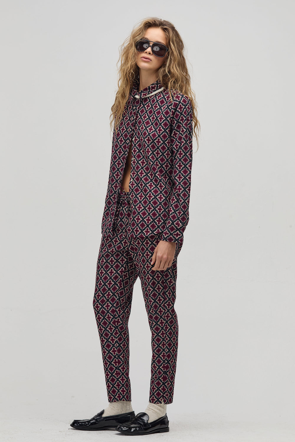 Lotus Corduroy Pants - Bordeaux Tiles