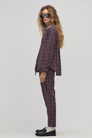 Lotus Corduroy Pants - Bordeaux Tiles