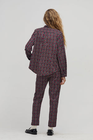 San Marino Corduroy Shirt - Bordeaux Tiles