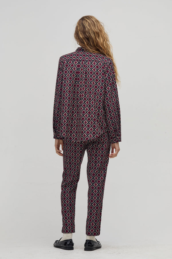 Lotus Corduroy Pants - Bordeaux Tiles